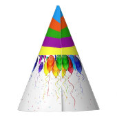 おもしろいカラフルバルーンワンダーランド1歳の誕生日 パーティーハット (裏面)