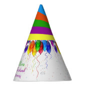 おもしろいカラフルバルーンワンダーランド1歳の誕生日 パーティーハット (右)