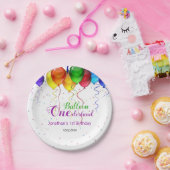 おもしろいカラフルバルーンワンダーランド1歳の誕生日 ペーパープレート (パーティー)