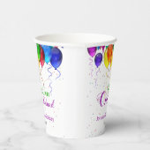 おもしろいカラフルバルーンワンダーランド1歳の誕生日 紙コップ (右)