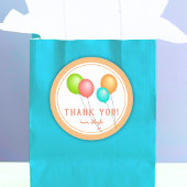 おもしろいカラフルバルーン子供の誕生日ありがとう ラウンドシール