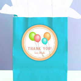 おもしろいカラフルバルーン子供の誕生日ありがとう ラウンドシール