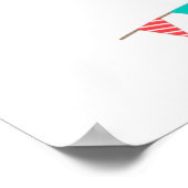 おもしろいカラフルバンティングフラグハッピーバースデーパーティー ポスター (角)