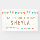 おもしろいカラフルバンティングフラグハッピーバースデー名 横断幕 (横)