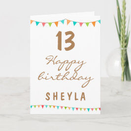 おもしろいカラフルバンティングフラグ子供の誕生日パーティー カード