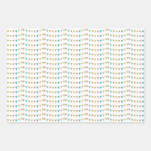 おもしろいカラフルバンティングフラグ誕生日 ラッピングペーパーシート (正面3)