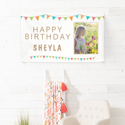 おもしろいカラフルバントのフラグ写真誕生日 横断幕 (インサイチュ)