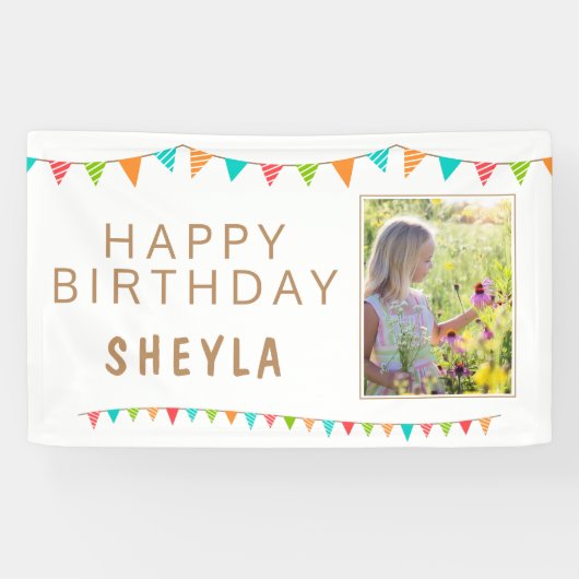 おもしろいカラフルバントのフラグ写真誕生日 横断幕 (横)