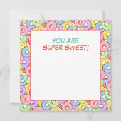 おもしろいカラフルパステルドーナツ誕生日 カード (裏面)