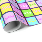 おもしろいカラフルパステルパーソナライズされた子供の誕生日 ラッピングペーパー (ロールコーナー)