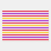 おもしろいカラフルパタストライプのーンの紙シート ラッピングペーパーシート (正面3)