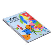 おもしろいカラフルパーソナライズされたヨーロッパ旅行誌 ノートブック (右側)