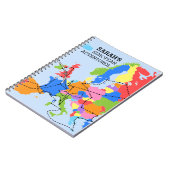 おもしろいカラフルパーソナライズされたヨーロッパ旅行誌 ノートブック (左側)