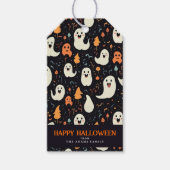 おもしろいカラフルパーソナライズされた幽霊 ギフトタグ (正面)