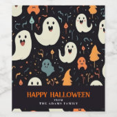 おもしろいカラフルパーソナライズされた幽霊 ワインラベル (シングルラベル)