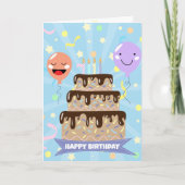 おもしろいカラフルパーティーお祝いハッピーバースデー カード (正面)