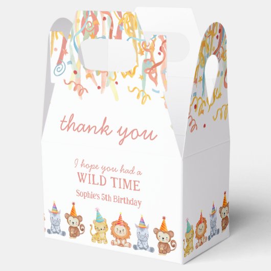 おもしろいカラフルパーティーアニマルズサファリ誕生日 フェイバーボックス (オープン)