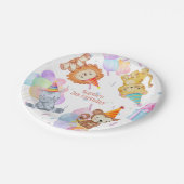 おもしろいカラフルパーティーアニマルズサファリ誕生日 ペーパープレート (アングル)