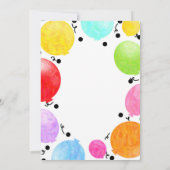 おもしろいカラフルパーティーバルーン誕生祝い 招待状 (裏面)