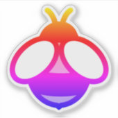 おもしろいカラフルビーシンプルデザイン シール (正面)