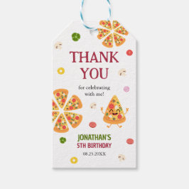 おもしろいカラフルピザパーティー子供の誕生日 ギフトタグ