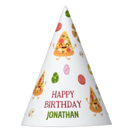 おもしろいカラフルピザパーティー子供の誕生日 パーティーハット