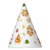 おもしろいカラフルピザパーティー子供の誕生日 パーティーハット (右)