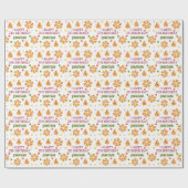 おもしろいカラフルピザパーティー子供の誕生日 ラッピングペーパー (フラット)