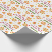 おもしろいカラフルピザパーティー子供の誕生日 ラッピングペーパー (角)