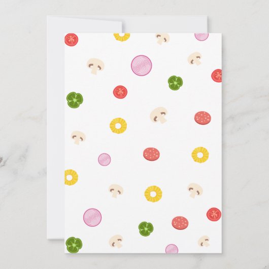 おもしろいカラフルピザパーティー子供の誕生日 招待状 (裏面)