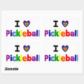 おもしろいカラフルピックボール文字アート 長方形シール (シート)