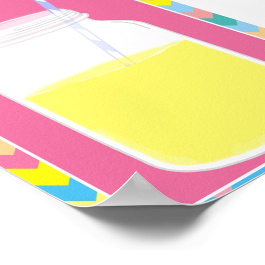 おもしろいカラフルピンクレモネードストロー |シェブロン ポスター (角)