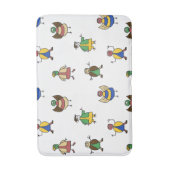 おもしろいカラフルファミリーの漫画のキャラクター バスマット (正面縦)