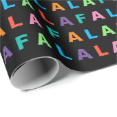 おもしろいカラフルファララホリデーシーズン文字 ラッピングペーパー (ロールコーナー)