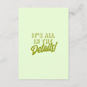 おもしろいカラフルファンキーモダン結婚レトロ詳細 エンクロージャーカード (裏面)