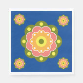 おもしろいカラフルフィエスタブルーバースデーパーティー紙プラット スタンダードランチョンナプキン (正面)