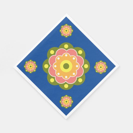 おもしろいカラフルフィエスタブルーバースデーパーティー紙プラット スタンダードランチョンナプキン (角)