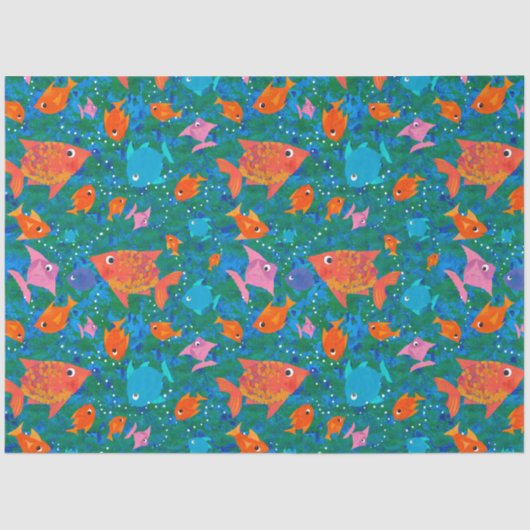 おもしろいカラフルフィッシュインザシーティッシュペーパー 薄葉紙 (正面)