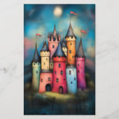 おもしろいカラフルフェアリータールキャッスルCK2スクラップブック紙 (正面)