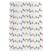 おもしろいカラフルフェスティバルホリデーツリーライトパターン ミディアムペーパーバッグ (裏面)