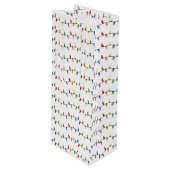 おもしろいカラフルフェスティバルホリデーツリーライトパターン ワインギフトバッグ (正面アングル)