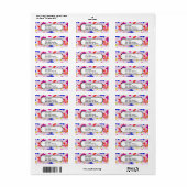 おもしろいカラフルフラワーチョウチョウ春 ラベル (フルシート)