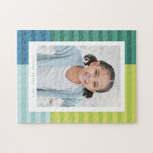 おもしろいカラフルフレーム1枚の写真の縦枠 ジグソーパズル (横)