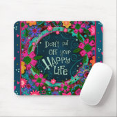 おもしろいカラフルフローラハッピーインスパイアライフ マウスパッド (マウス)