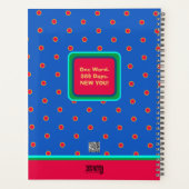 おもしろいカラフルフローラハート自由名日付 プランナー手帳 (裏面)