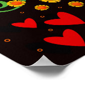 おもしろいカラフルフローラ感動的ミス引用文 ポスター (角)