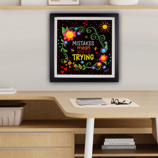 おもしろいカラフルフローラ感動的ミス引用文 ポスター