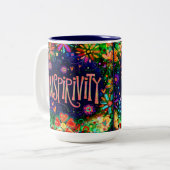 おもしろいカラフルフローラ ツートーンマグカップ (正面左)