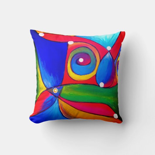 おもしろいカラフルブライト抽象芸術|カタリンバーターホスアート クッション (正面)