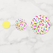 おもしろいカラフルブルーグリーンイエローポルカドット コンフェッティ (正面)